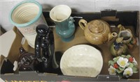 Various Ceramic Vases, Teapot, Figures & Bowls