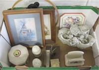 Various Ceramic Table Items & Framed Art Prints