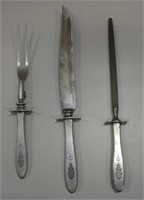 Silver Cutlery Set w/ Knife Sharpener