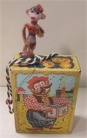 VNTG Dancing Monkey Knob Turn Music Tin Box