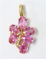 Pink Sapphire & Diamonds Pendant $10,200 Appraisal