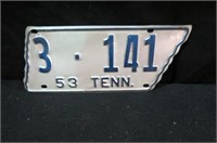 ORIGINAL 1953 TENN LICENSE PLATE