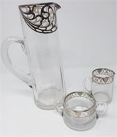 Heise Antique Crystal Pitcher Cream and Sugar Set