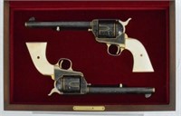 Cased Pair Colt SA Engraved Revolvers