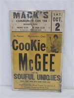 Cookie Mcgee Original Concert Poster 14x23