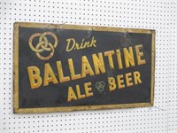 Ballantine Tin Beer Sign 19x34