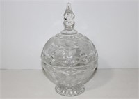 ROUND COVERED CRYSTAL CANDY DISH