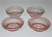 (4) PINK DEPRESSION GLASS DISHES
