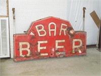 Bar Beer Double Sided Tin Sign 35x60