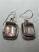 $360. S/Silver Rose Quartz Earrings