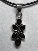 $200. S/Silver Smokey Topaz Pendant Necklace