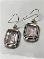 $250. S/Silver Rose Quartz Earrings