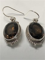 $320. S/Silver Smokey Topaz Earrings