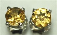 FREE S/Silver Citrine Earrings(2 sided)