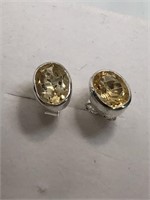 $120. S/Silver Citrine Stud Earrings