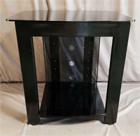 Black Metal And Glass Entertainment Stand