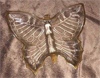 Butterfly Dish with Gold Trim