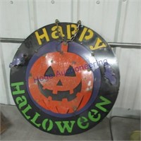 Happy Halloween hanging yard art sign