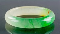 Chinese Green Hardstone Carved Bangle