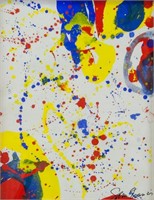 SAM FRANCIS American 1923-1994 Oil on Paper