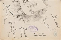JEAN COCTEAU French 1889-1963 Ink on Paper Faces