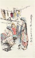 HUANG ZHOU Chinese 1925-1997 Watercolor Scroll