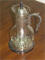 Glass & Silver Style Serving Pitcher-