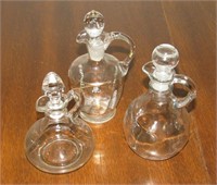 (Qty - 3) Glass Decanters-