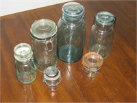 (Qty - 6) Glass Jars w/ Clasping Lids-