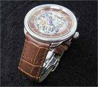 Hermes Arceau Squellette Skeleton Brown Dial Watch