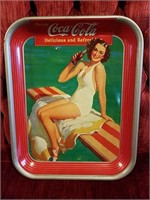 C 1939 Coca Cola serving tray. Girl on diving