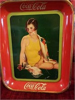 C1933 Coca Cola flapper girl tray