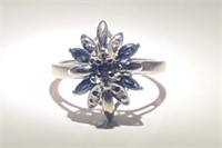 Diamond & Sapphire Cluster Ring w/ Appraisal-