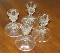(Qty - 4) Crystal Candlestick Holders-