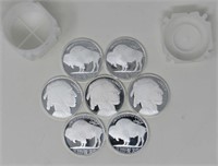 (Qty - 7) Silver Buffalo Nickel Design Rounds-