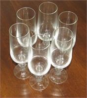 (Qty - 6) Crystal Champagne Flutes-