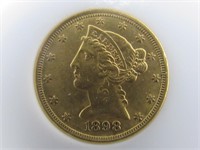 1898 Liberty $5 Gold Coin-