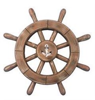 Handcrafted Nautical Decor Rustic Ship Wheel Wall