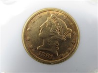 1881 Liberty $5 Gold Coin-