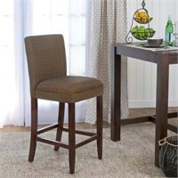 29 in. Contemporary Brown Upholstered Barstool