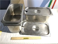 (5) SS Deep Rectangular Steam Table Pans