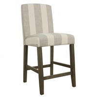 Curved Back Counter Stool – Grey Stripe