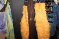 FUNKY YELLOW FAUX FUR VES W/ SCARF