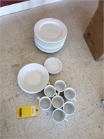 White Porcelain Plates & Coffee Cups