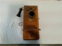 Vintage wooden wall telephone