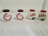 Two sets of shakers