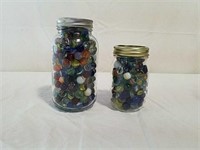 Two jars of marbles