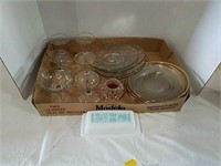 Pyrex butter dish and clear glass Ware