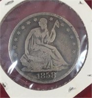 1858 O Seated Liberty Half Dollar