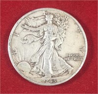 1943 D Walking Liberty Half Dollar VF